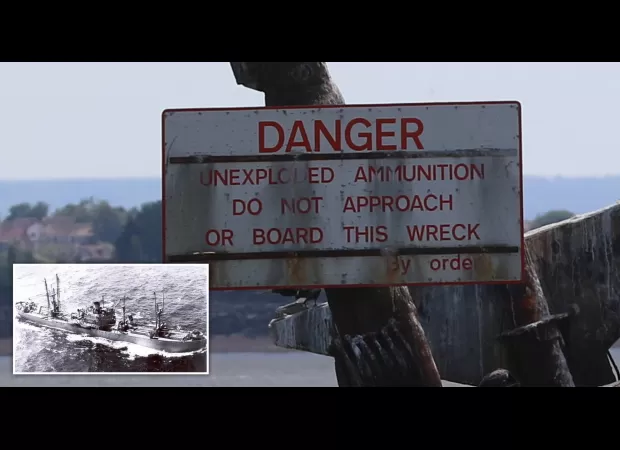 A sunken ship filled with explosives has the potential to cause a devastating tidal wave in the Thames.