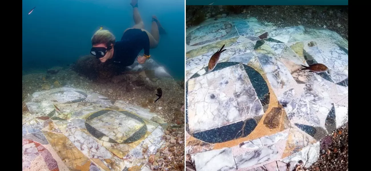 Archaeologists find stunning marble floor in submerged city.