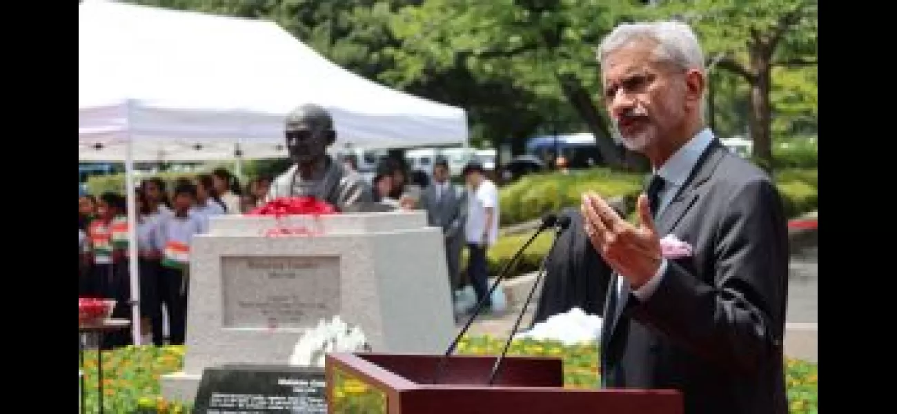 Jaishankar reveals Gandhi's bust in Tokyo with EAM's initials.