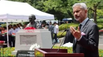 Jaishankar reveals Gandhi's bust in Tokyo with EAM's initials.