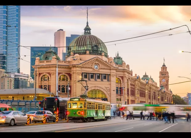 Police detain man after neo-Nazis in masks invade Melbourne's central business district.