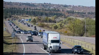 Multi-car crash on I-25 near Larkspur causes 8 injuries and closure of northbound lanes.