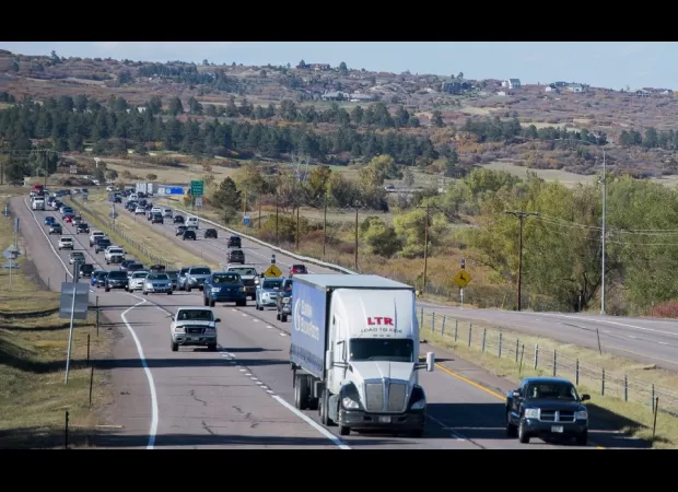 Multi-car crash on I-25 near Larkspur causes 8 injuries and closure of northbound lanes.