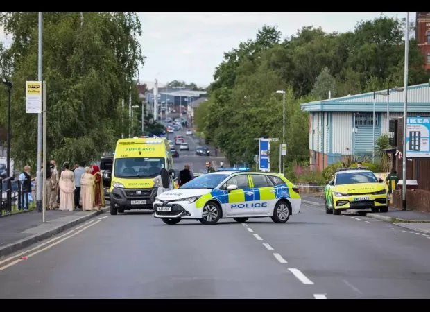 Child is struck by vehicle while running into the street near a wedding.
