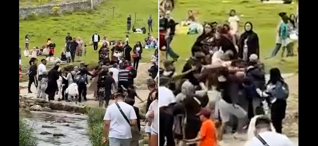 Hikers use sticks in altercation at well-known scenic location following disagreement.