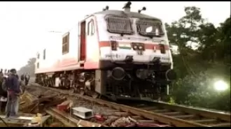 A train carrying goods derails in Bhubaneswar, causing disruption and potential damage.
