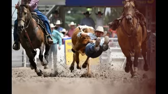 Photos from the Sunday rodeo event at the 2024 Cheyenne Frontier Days.