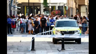 Two people in Bath hospitalized after a woman approached them with a bag.