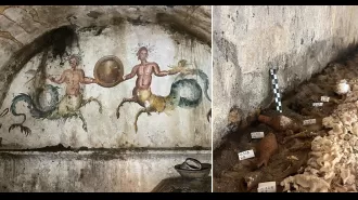 Ancient mummies discovered in intact tomb by archaeologists after 2,000 years.