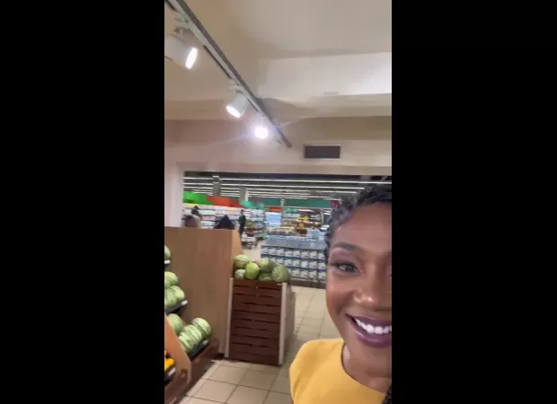 Tiffany Haddish is surprised by presence of grocery store during her video tour of an African country.