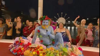 The blue man from the opening ceremony speaks out in defense of his memorable Olympic performance.