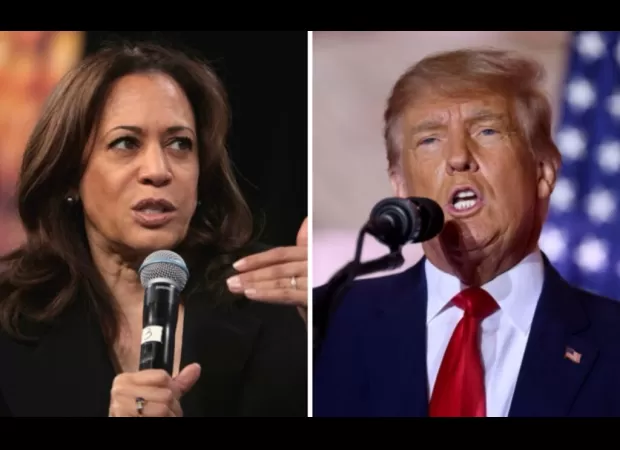 Kamala Harris criticizes Trump for attempting to avoid the presidential debate.