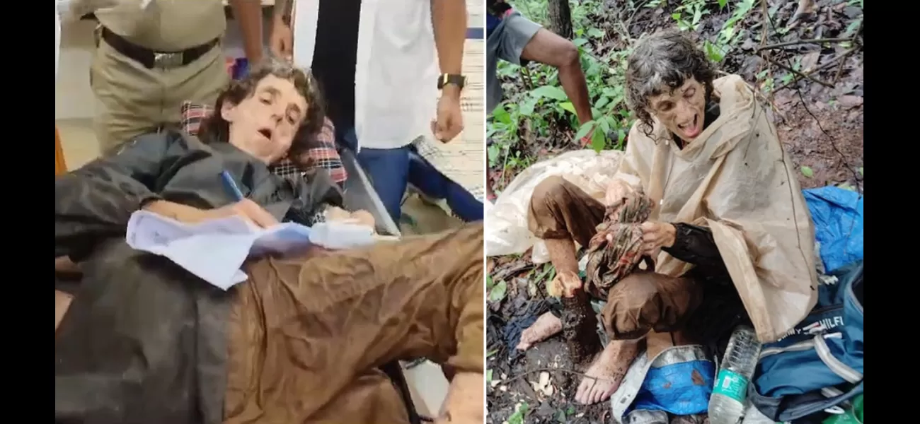 A woman tied to a tree in the jungle was rescued by a shepherd who happened to pass by.
