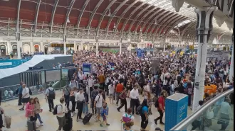 Traffic chaos and flight disruptions at Heathrow due to Tube delays during busy commuting time.