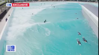 A person was taken to the hospital after being rescued from the water at a wave park in Sydney.