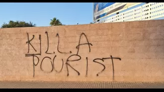 Vandalism in Mallorca: Graffiti saying 