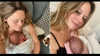 Emily Atack posts cute pics with newborn despite being in the 