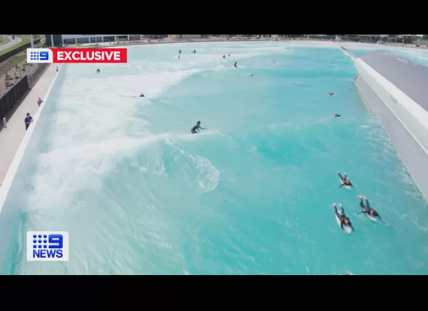 A person was taken to the hospital after being rescued from the water at a wave park in Sydney.