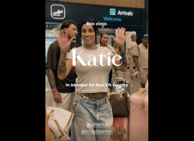 The article discusses Katie Price's recent trip to Turkey for cosmetic procedures and the warrant for her arrest issued by a judge.