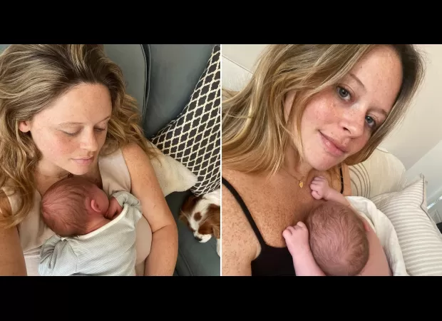 Emily Atack posts cute pics with newborn despite being in the 