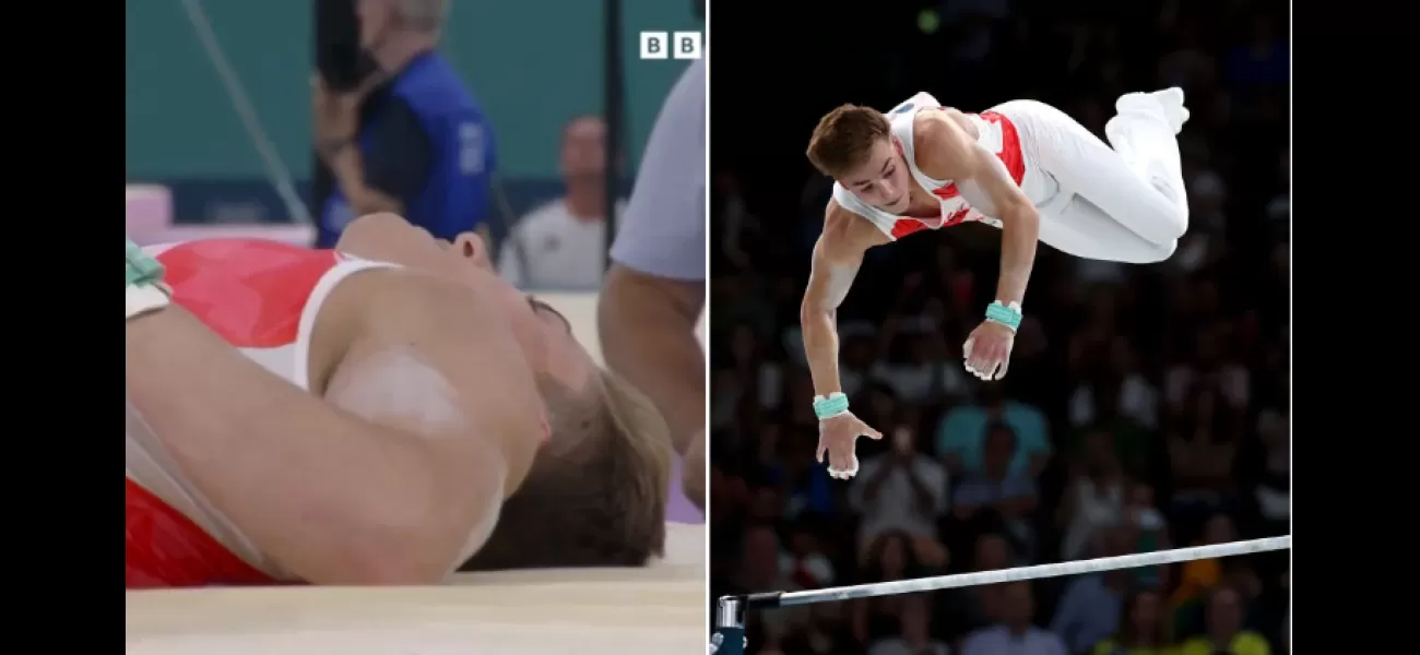 Gymnast suffers equipment malfunction and is thrown during Olympic final, causing fear.