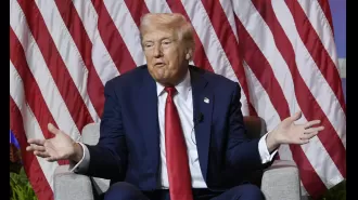 Trump suggests Harris' race was a random occurrence, implying it is not a genuine part of her identity.