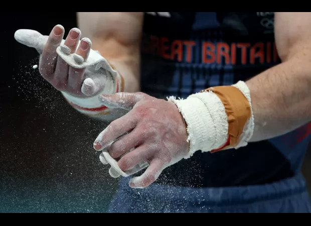 Gymnasts at the Olympics use chalk for better grip.