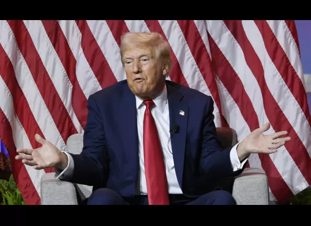 Trump suggests Harris' race was a random occurrence, implying it is not a genuine part of her identity.