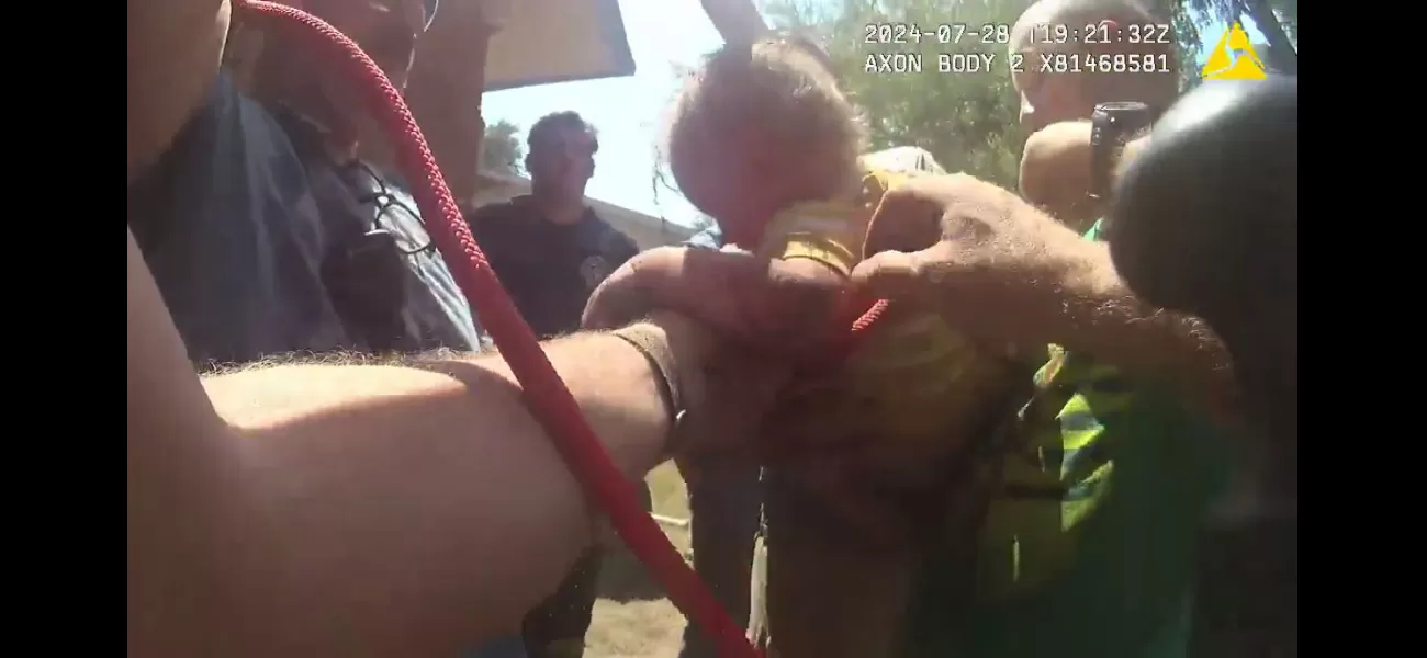 A young child in the US was saved in a complex procedure after becoming trapped inside a PVC pipe.