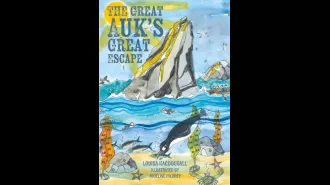 A review of a children's book about a cowgirl and an auk's exciting adventure.