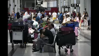 People frantically flee to airport due to concerns of an immediate, full-scale war in Lebanon.