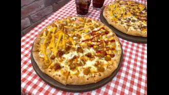 New cheeseburger pizzas from Domino's Japan--do they live up to the burger taste?