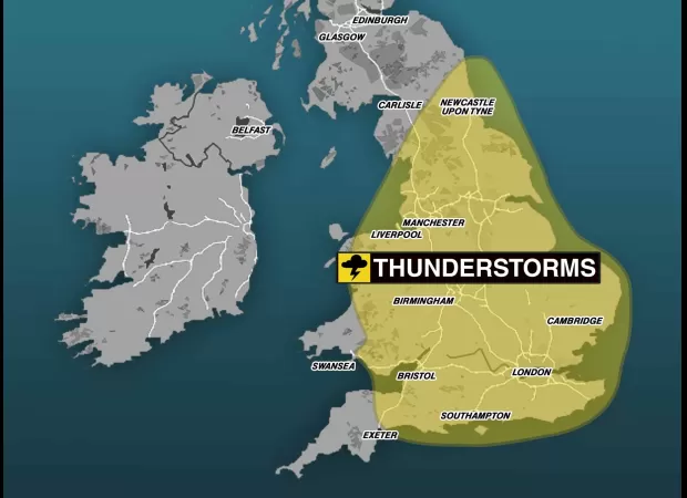 After experiencing the hottest weather of the year, an entire month's worth of rainfall could occur within 24 hours.