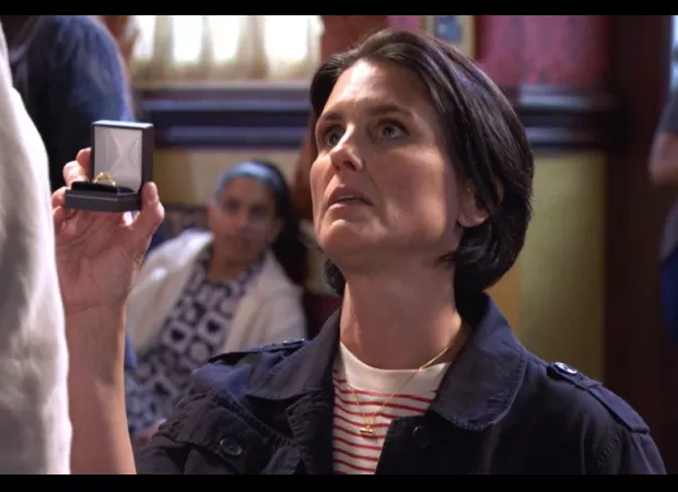 EastEnders character proposes, but things don't go as planned.