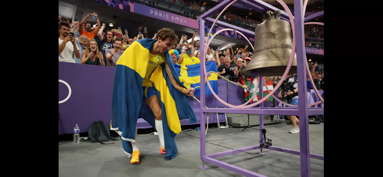 BBC reporter Gabby Logan questions whether the Olympic bell will be able to ring due to its size and weight.