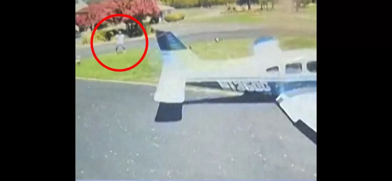 A plane crashes onto a golf course and almost hits a golfer in a wild incident.