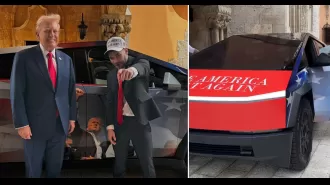 Trump received a Tesla Cybertruck with an image of his near-assassination from his son's friend.