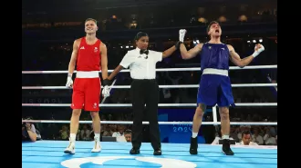 Boxer on Team GB upset by controversial loss in semi-final at Paris Olympics, feeling devastated.