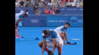 India falls 2-3 to Germany in Olympic men's hockey semifinal.