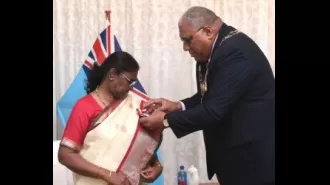 Fiji's highest civilian award given to President Droupadi Murmu.