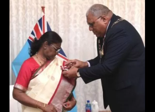 Fiji's highest civilian award given to President Droupadi Murmu.