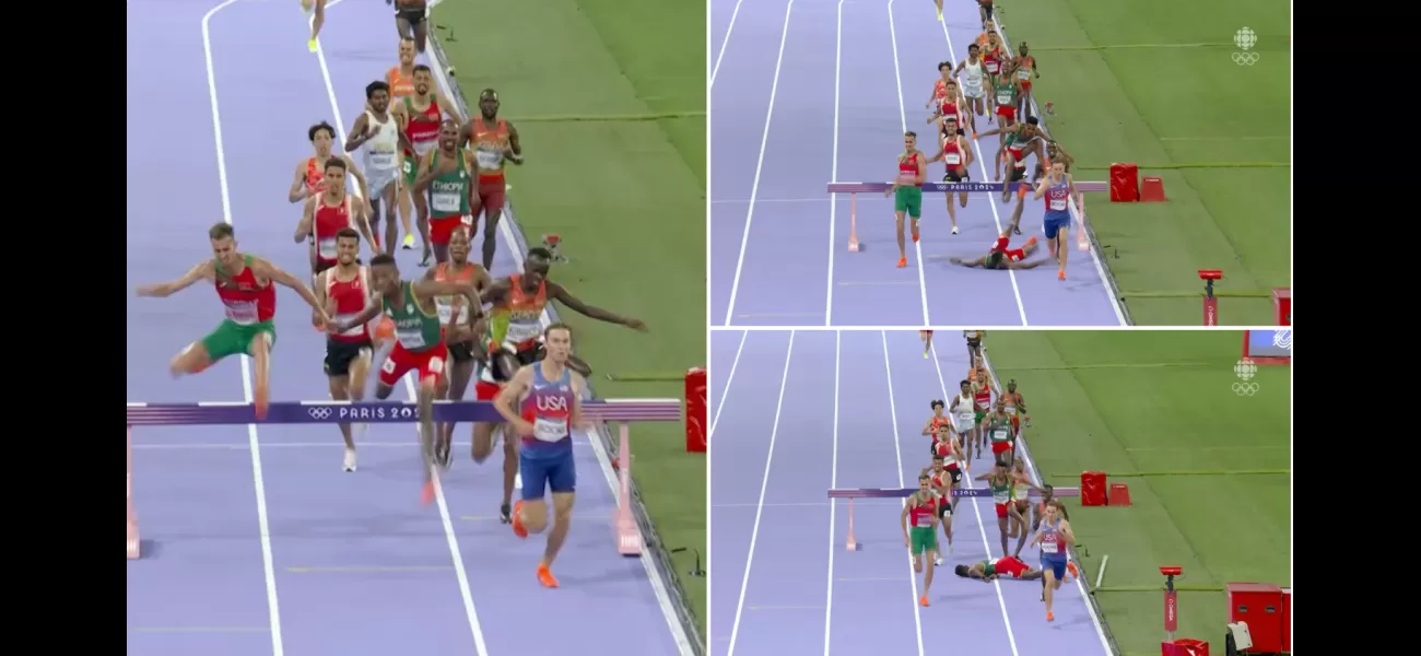 Lamecha Girma, an Olympic runner, was carried off on a stretcher after a scary fall during the steeplechase final.
