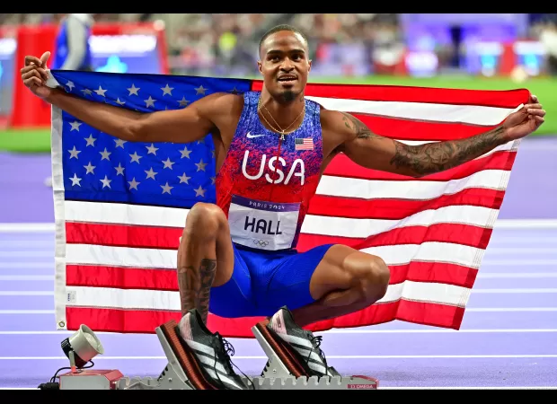 Quincy Hall's family responds to his amazing comeback, securing Olympic gold against Matthew Hudson-Smith.