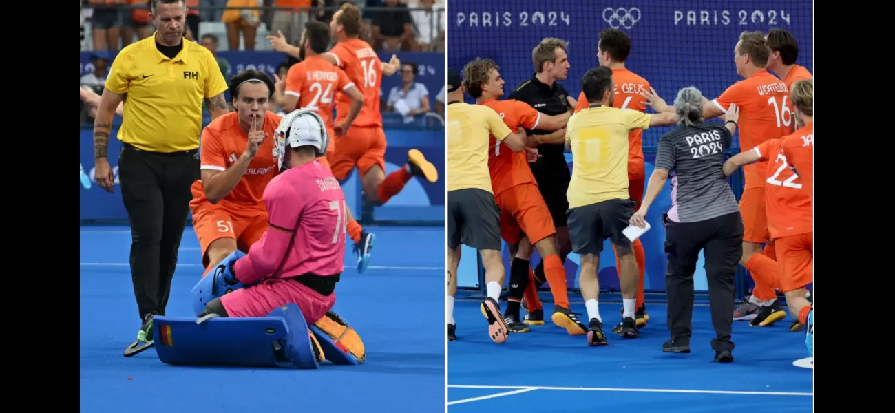 The Olympic hockey finale turned violent when a Dutch player taunted their opponent after scoring.