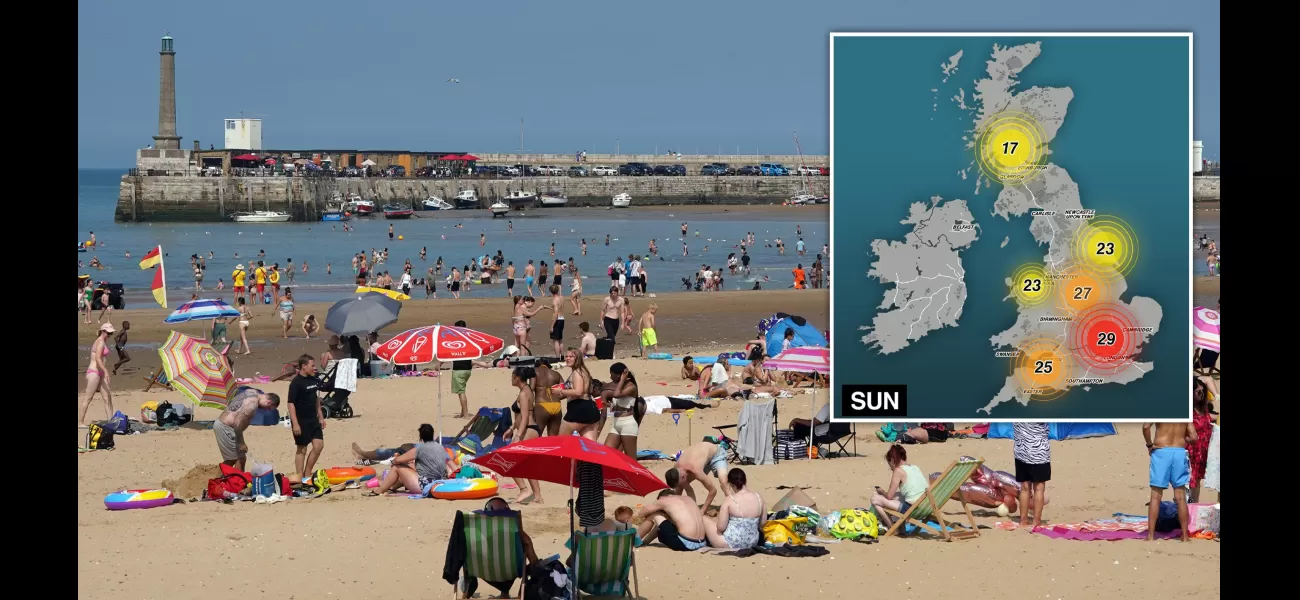 Map shows UK's hottest areas during weekend heatwave