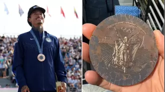 Athlete shocked by poor state of medal only a week after receiving it in Paris.