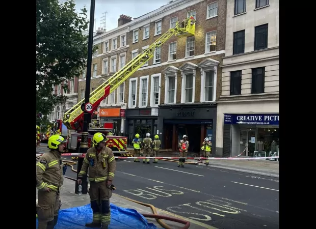 A historic kosher restaurant in London is destroyed by a fire.