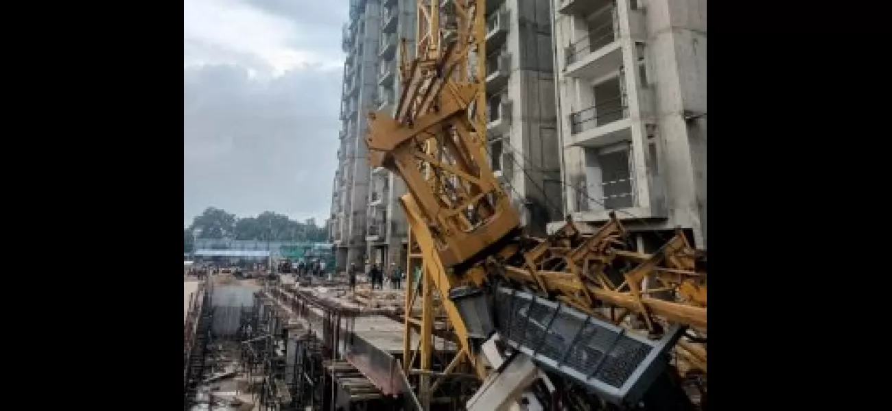 Three workers were hurt when a crane fell at SCB Medical College in Odisha's Cuttack.