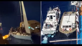 Cruise ship saves migrants from sinking boat in dramatic rescue.