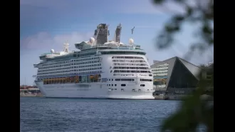 British tourist goes overboard from a cruise ship near a remote island.